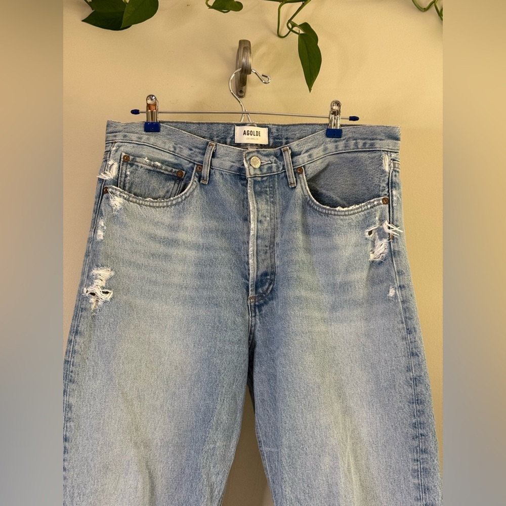AGOLDE Women's 90’s Crop Light Blue Jeans size 29 - Picture 6 of 16